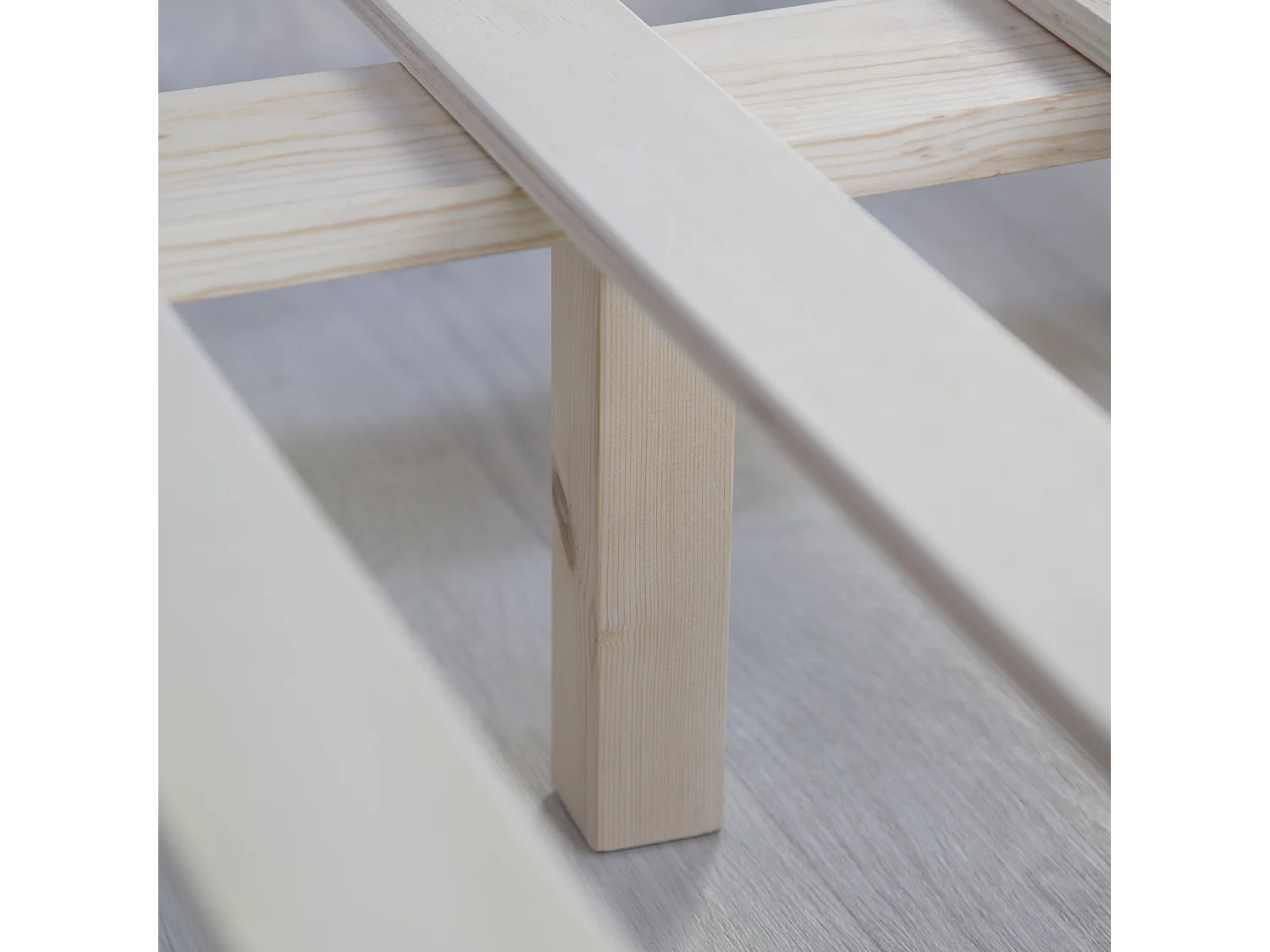 lit double 180x200 cm cadre en bois de pin massif blanc