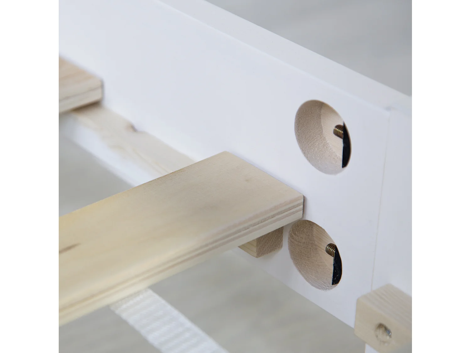 lit double 180x200 cm cadre en bois de pin massif blanc