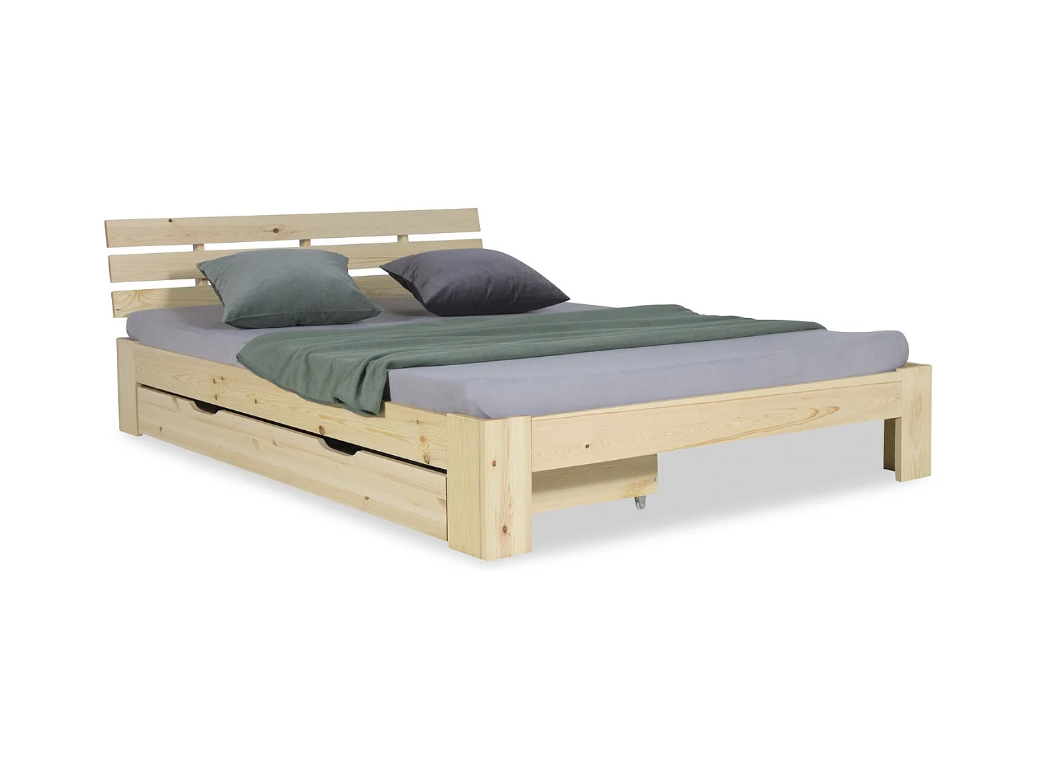 Doppelbett 140x200 cm Naturholz