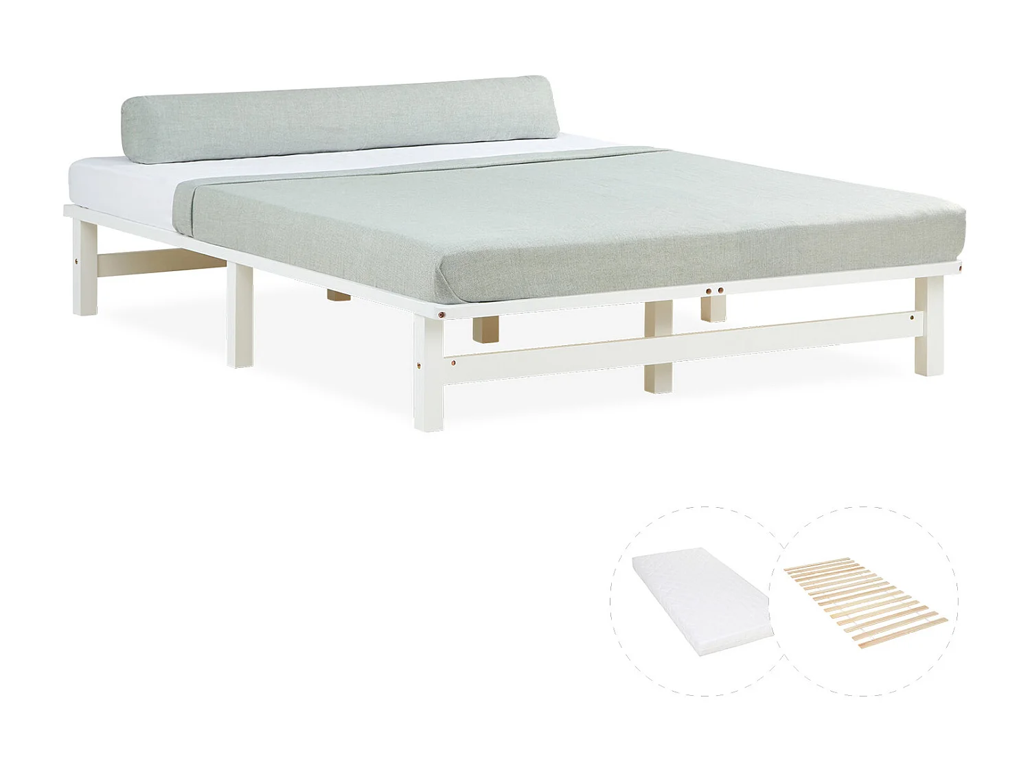 Cama Palet 140x200 cm blanca
