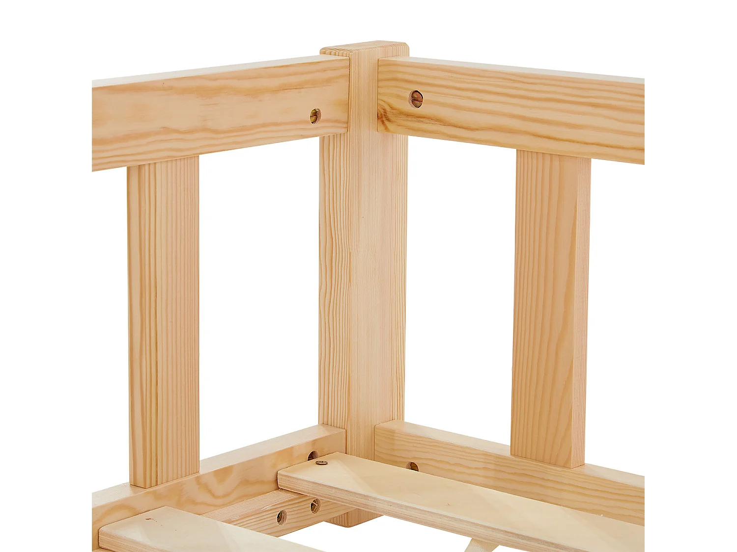 Letto Montessori per Bambini 90x200 cm Naturale con Barriere, Letto a Pavimento per Toddler