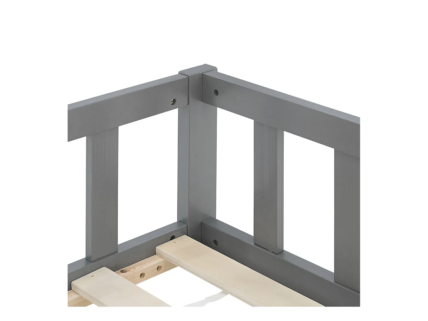 Kinderbett 90x200 cm Grau Montessori