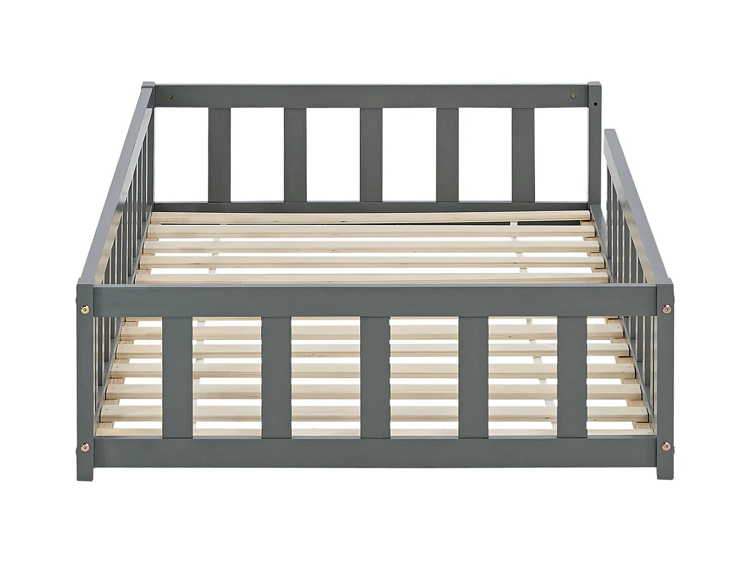 Kinderbett 90x200 cm Grau Montessori