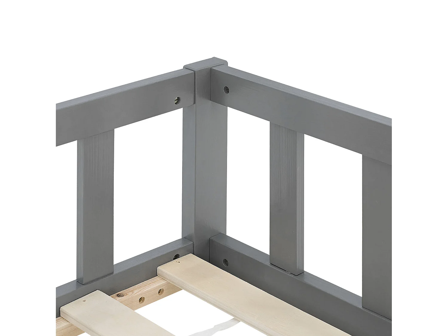 Lit d'enfant 90x200 cm Gris Montessori