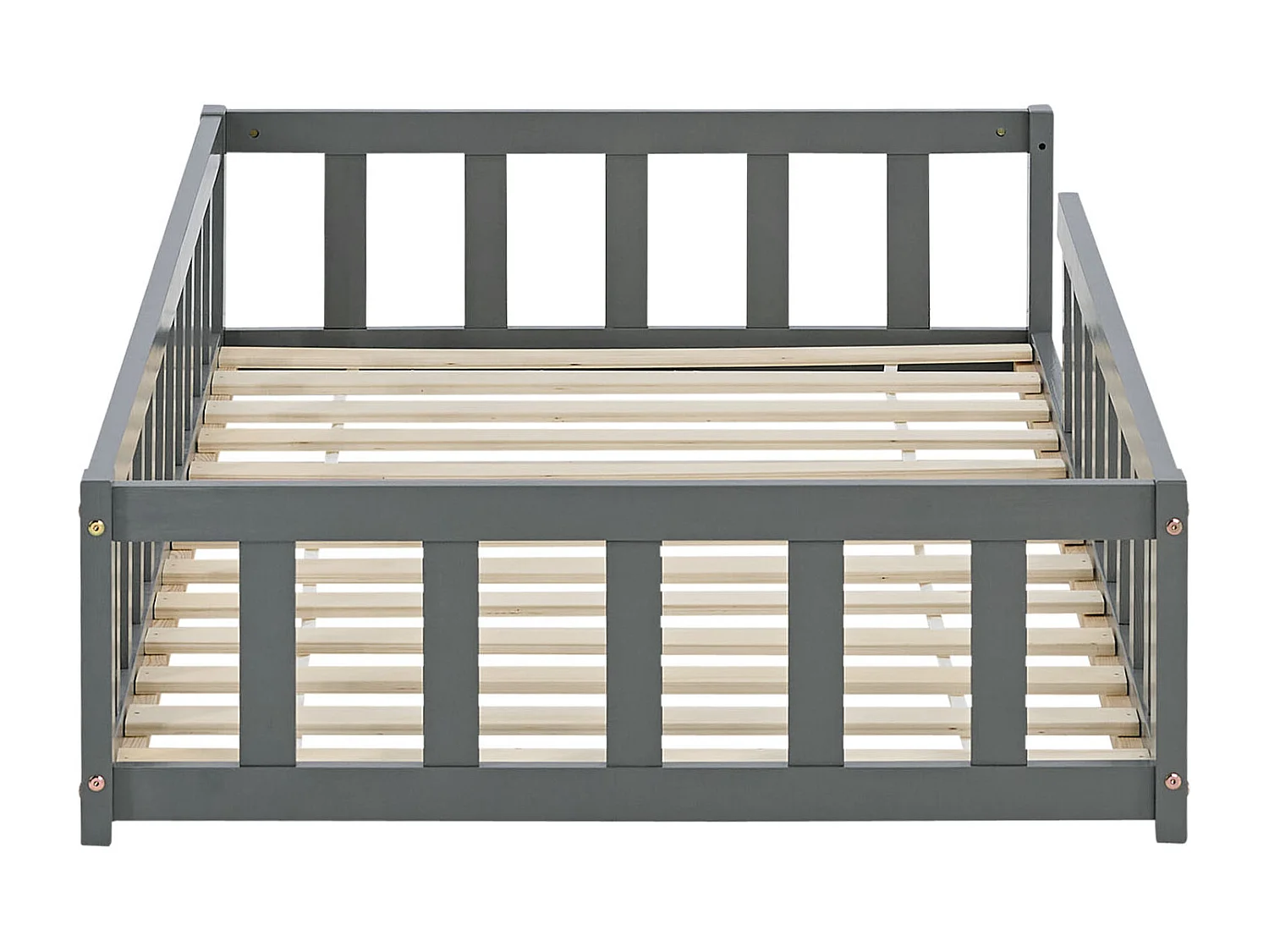 Lit d'enfant 90x200 cm Gris Montessori