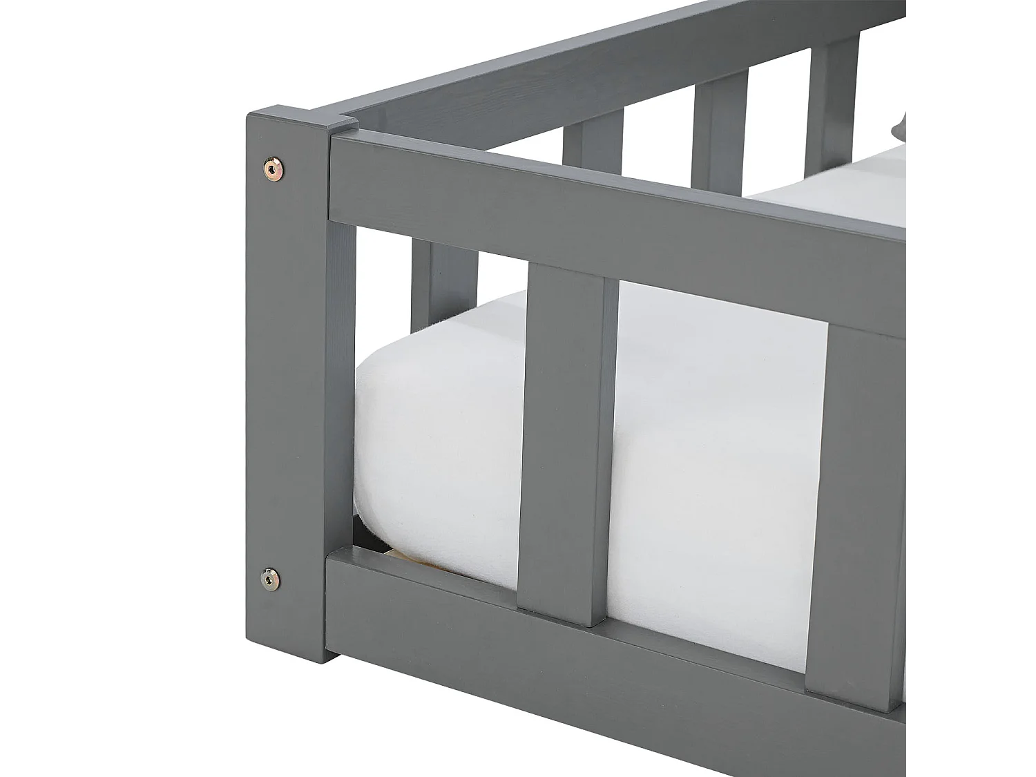 Lit d'enfant 90x200 cm Gris Montessori