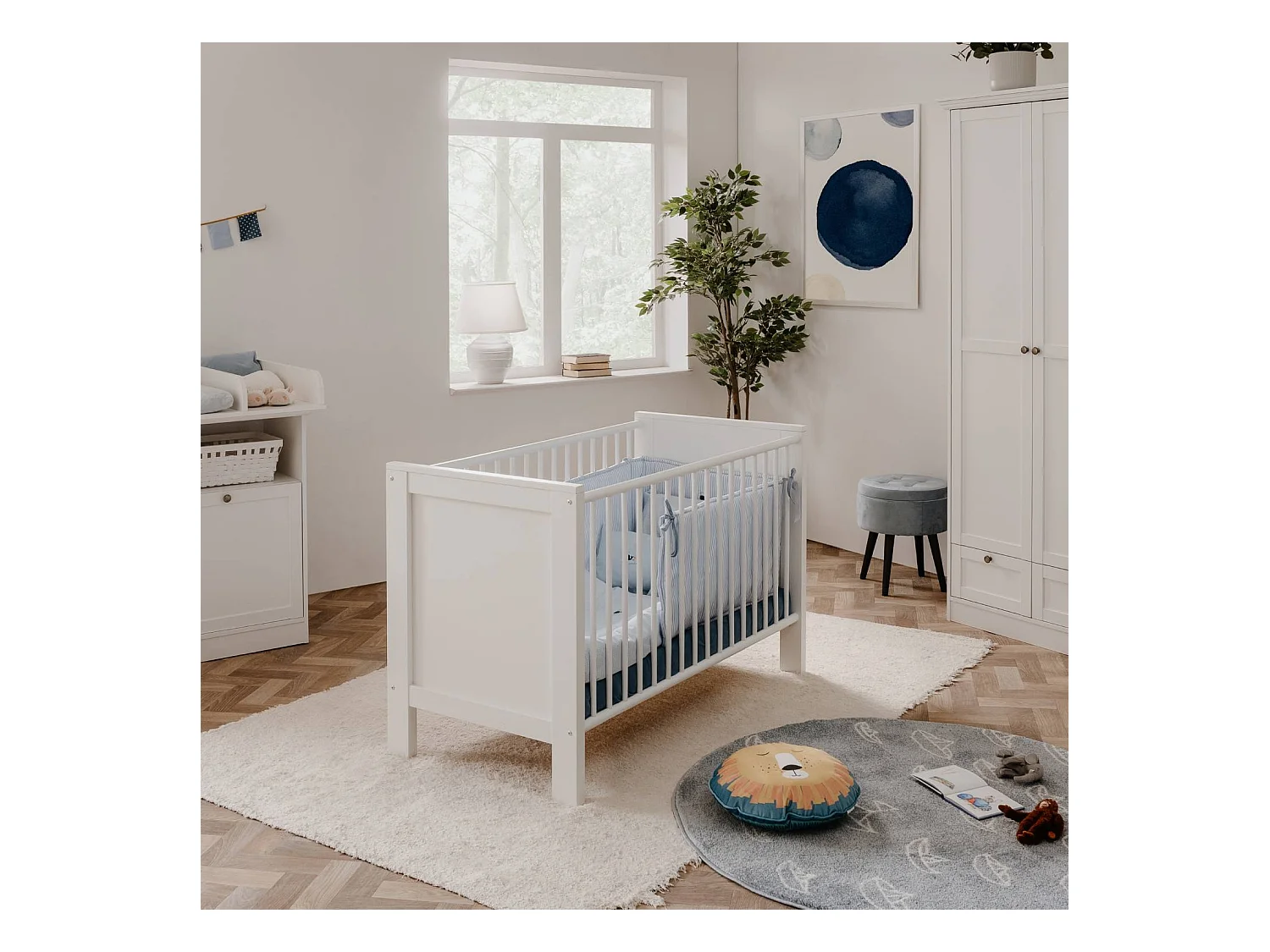 Łóżeczko dziecięce 77x146x84 cm białe