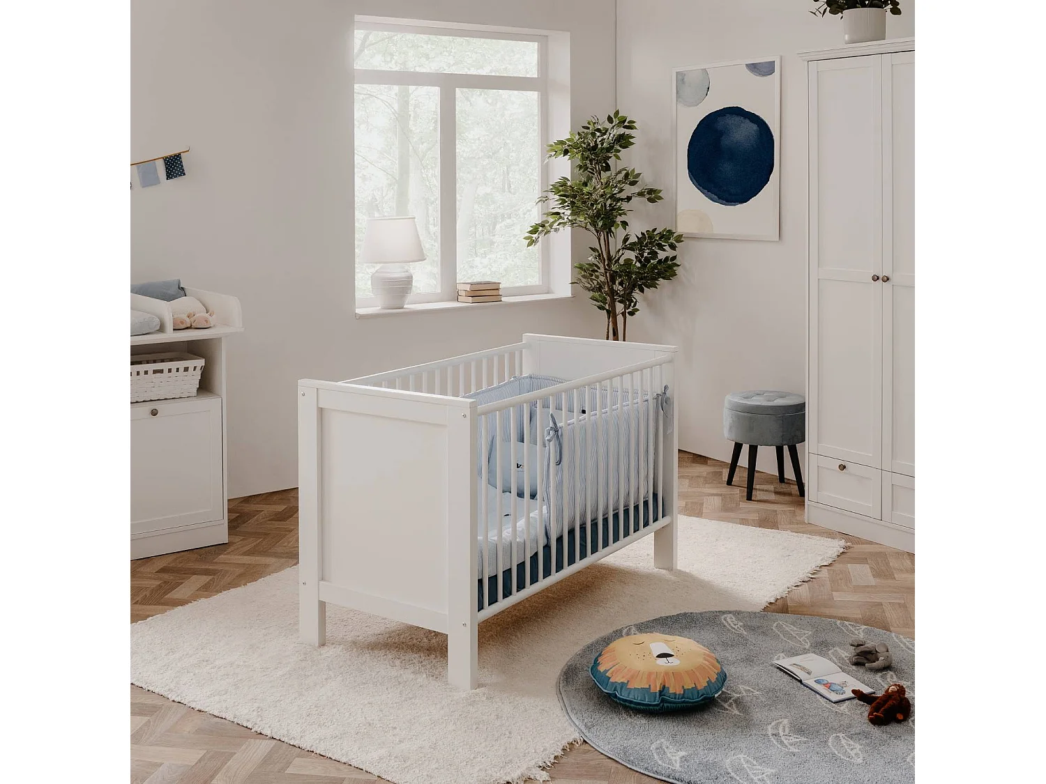 Babybett 77x146x84 cm Weiß