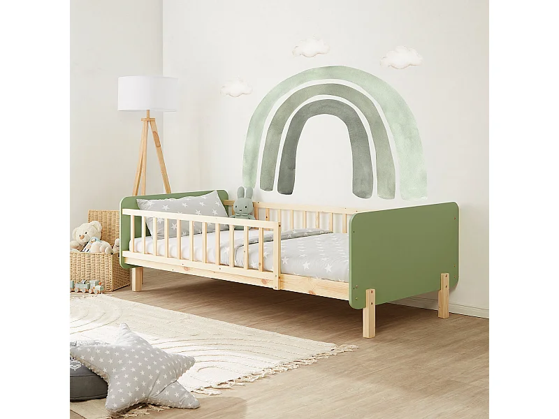 Lit simple 100x67x208 cm Vert