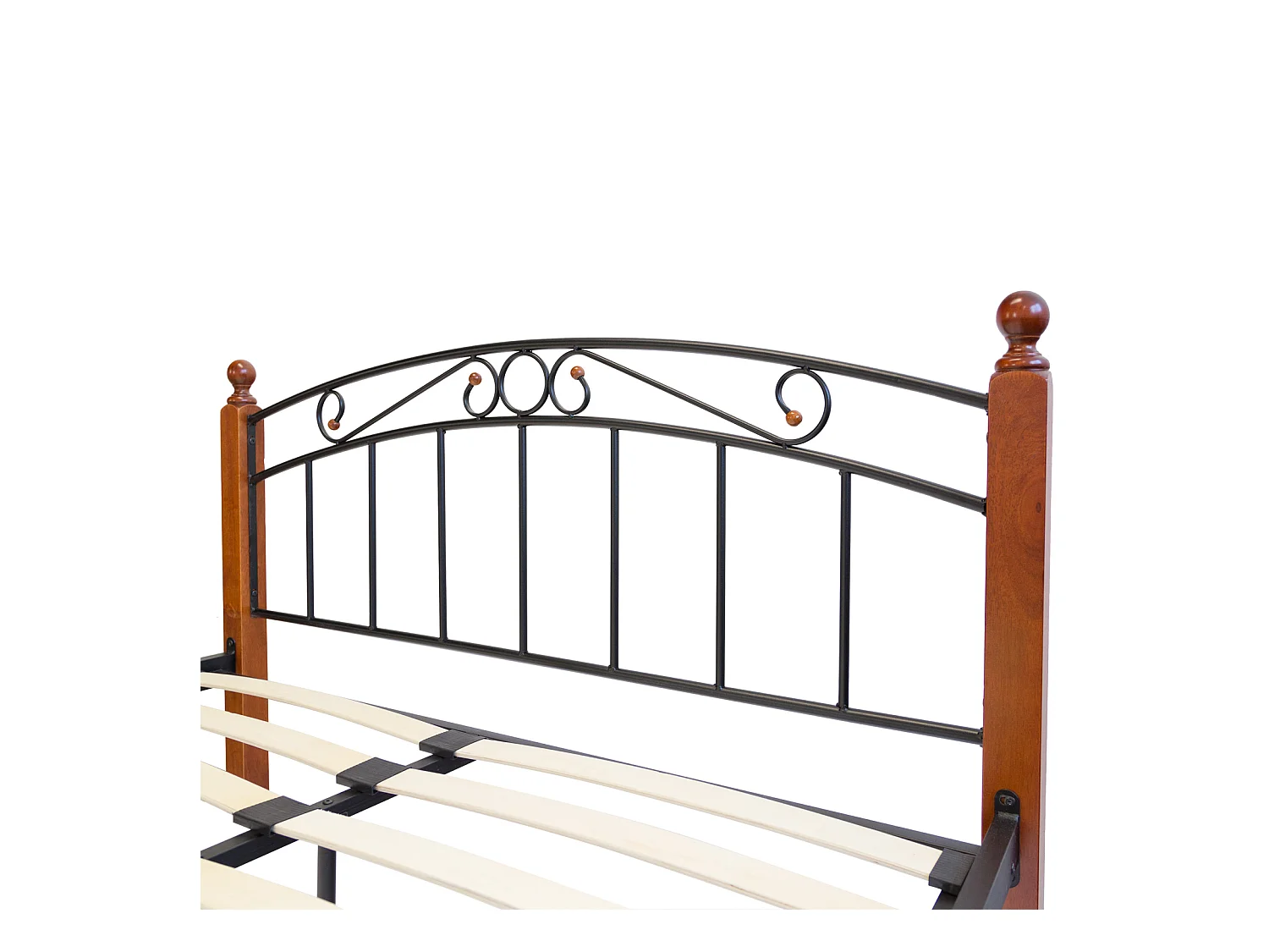 Lit en fer 140x200 cm noir marron 916