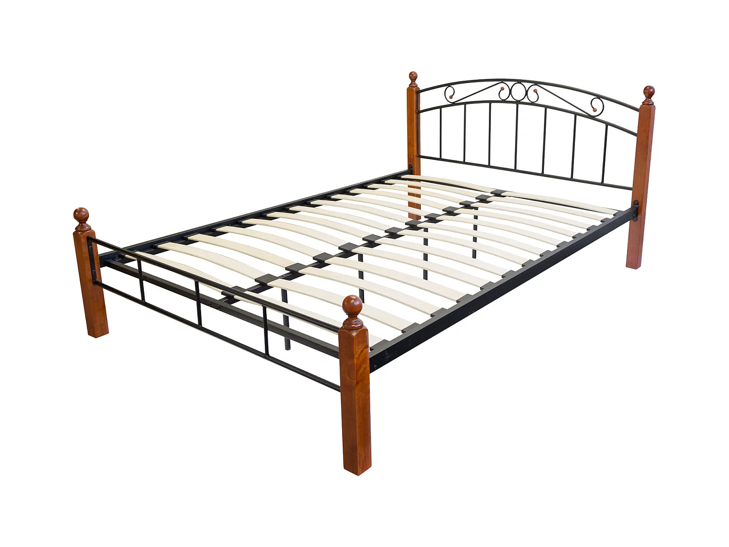 Letto in ferro 140x200 cm nero marrone 916