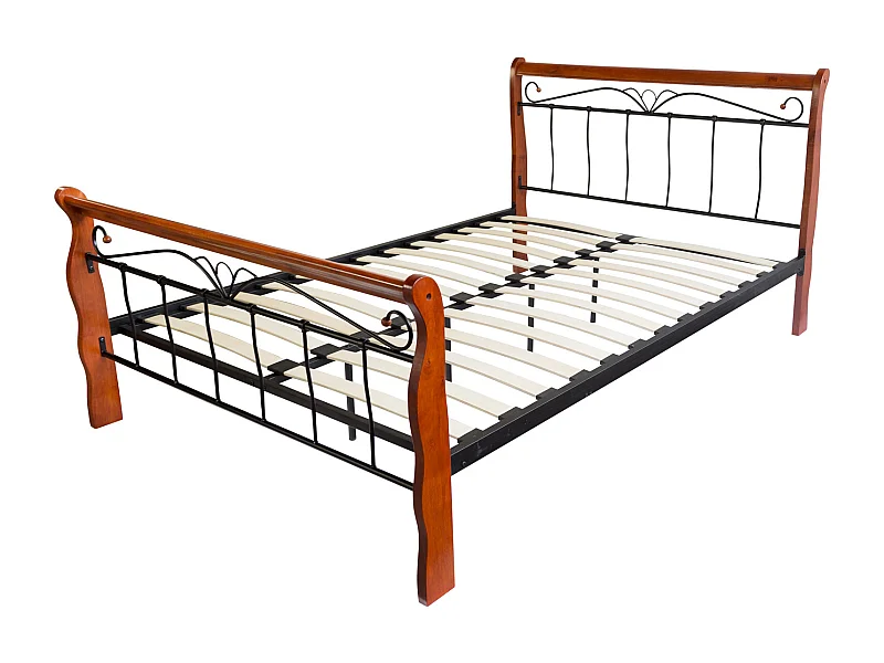 Cama 140x200 cm negro marrón 1008