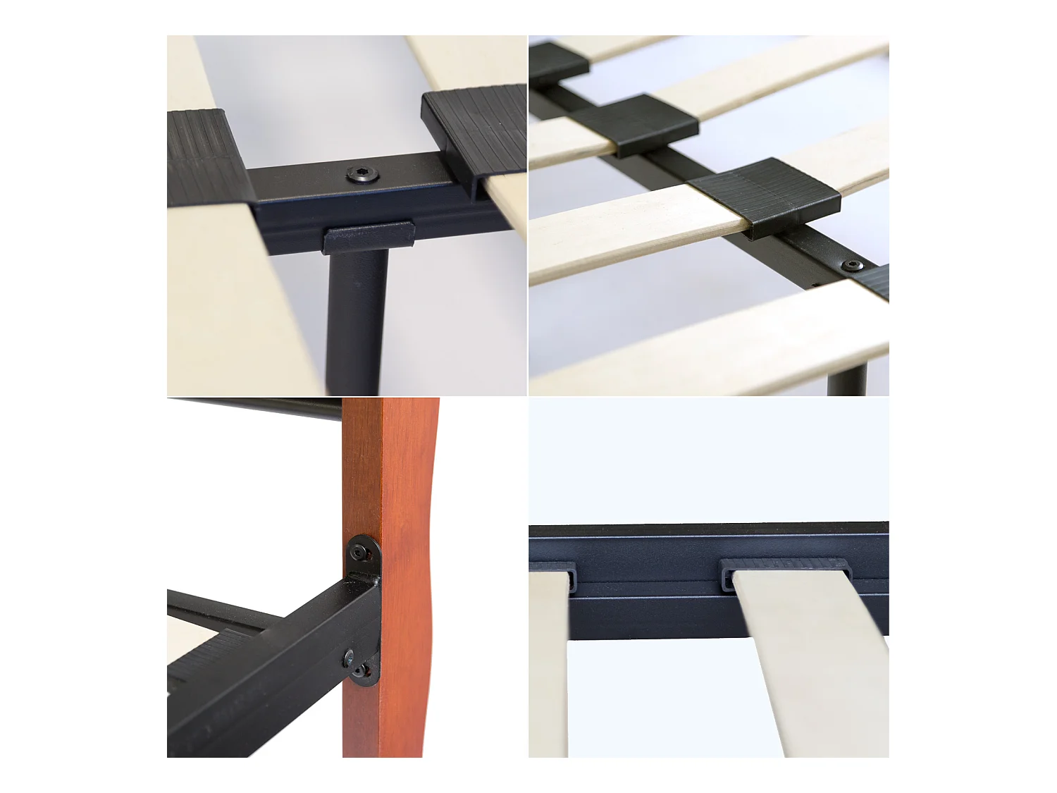 Lit 140x200 cm noir marron 1008