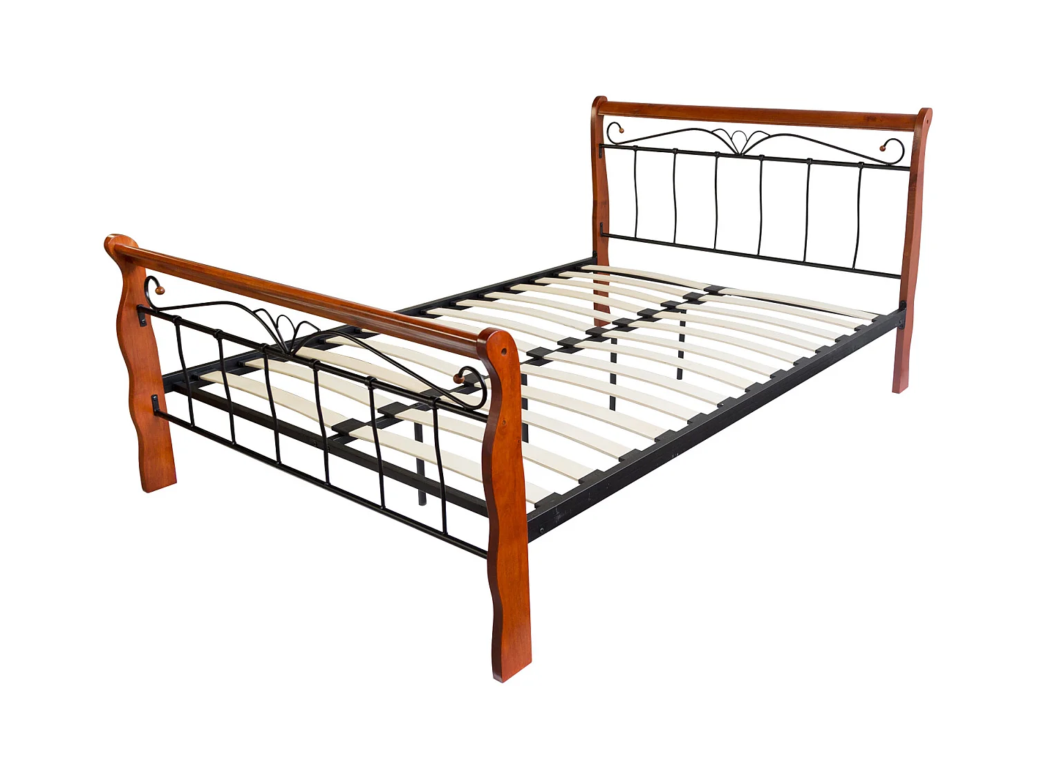 Letto 140x200 cm nero marrone 1008