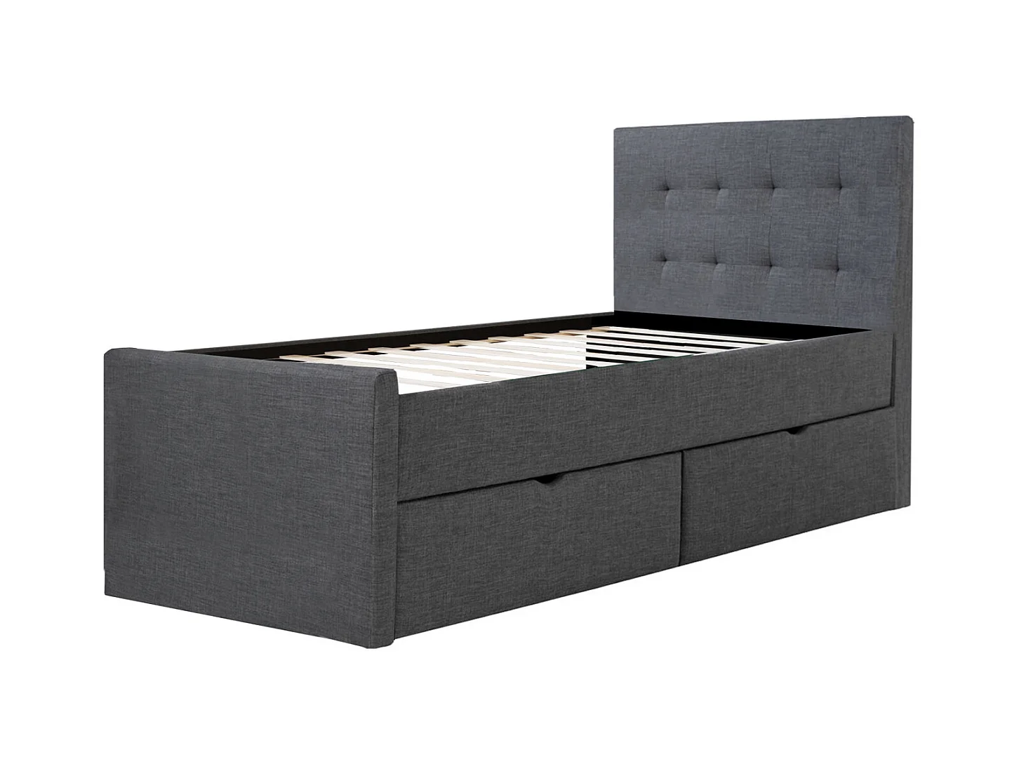 Bettgestell 90x200 cm Anthrazit Gepolstert