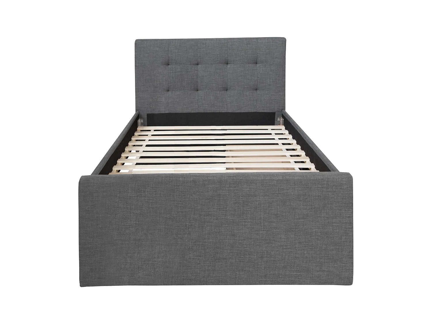 Bettgestell 90x200 cm Anthrazit Gepolstert