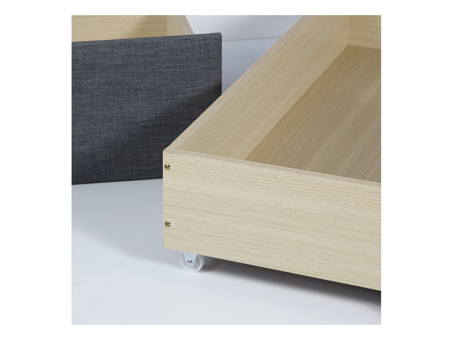 Bettgestell 90x200 cm Anthrazit Gepolstert