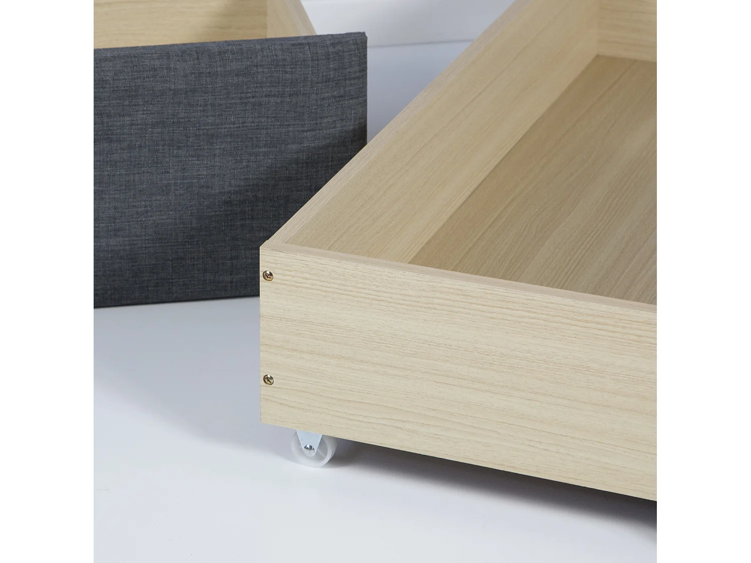 Bettgestell 90x200 cm Anthrazit Gepolstert