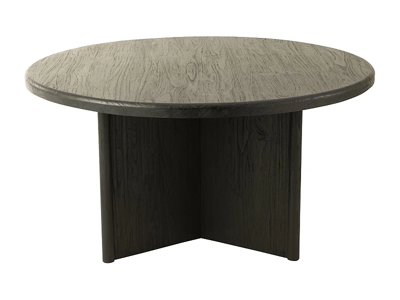 Table à Manger Ronde "Teck" 150cm Noir