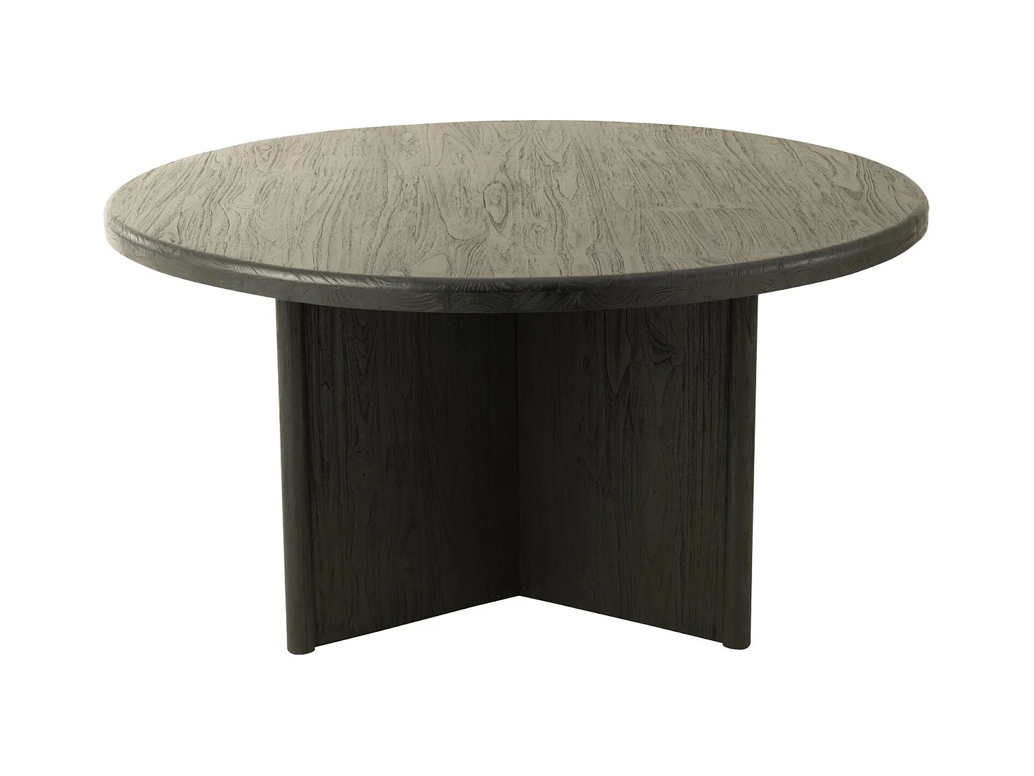 Table à Manger Ronde "Teck" 150cm Noir
