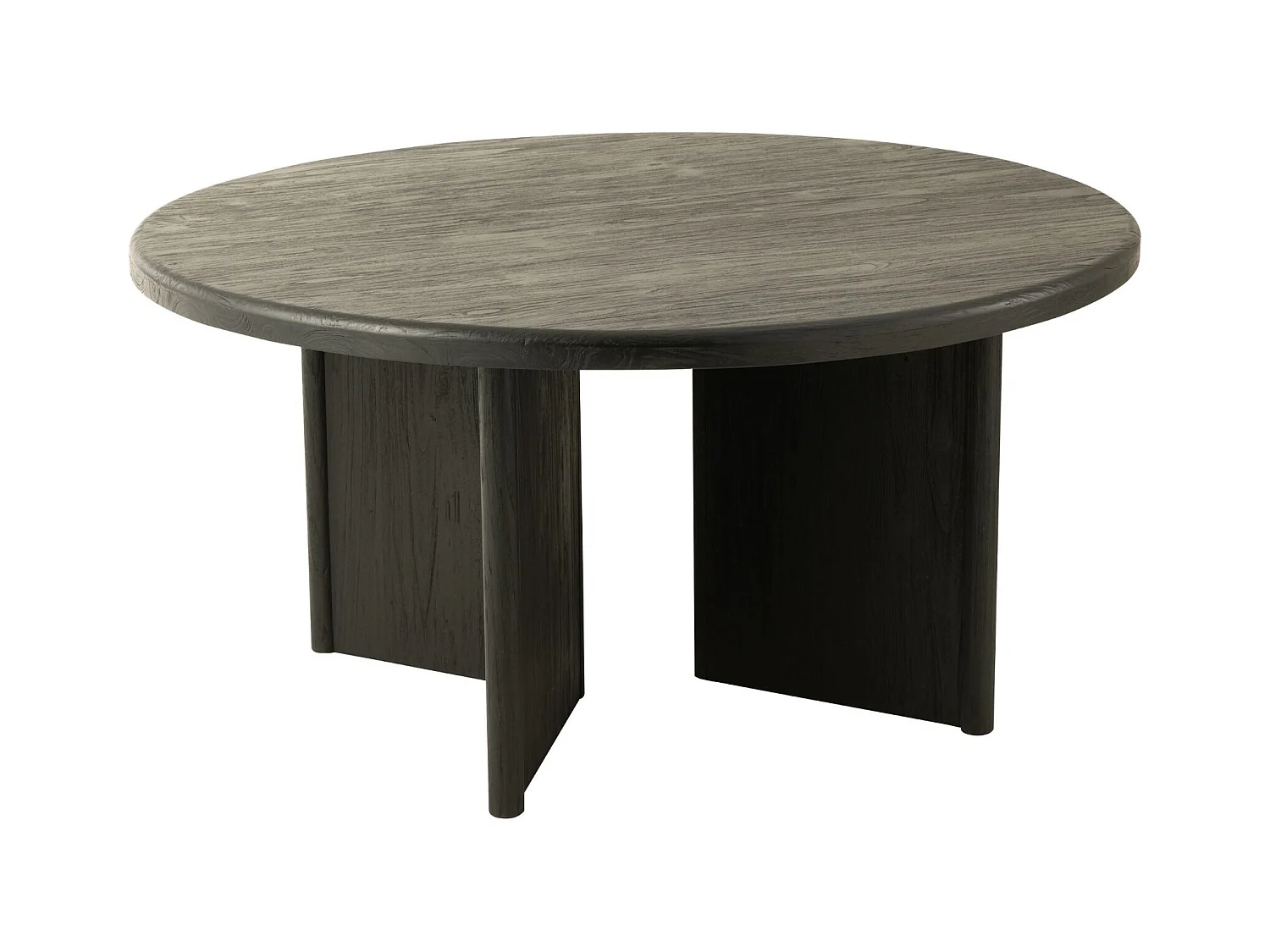 Table à Manger Ronde "Teck" 150cm Noir