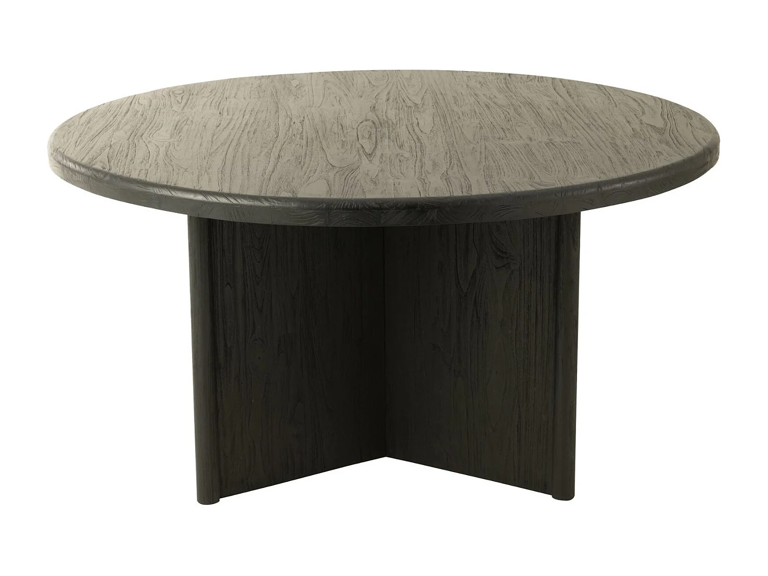 Table à Manger Ronde "Teck" 150cm Noir