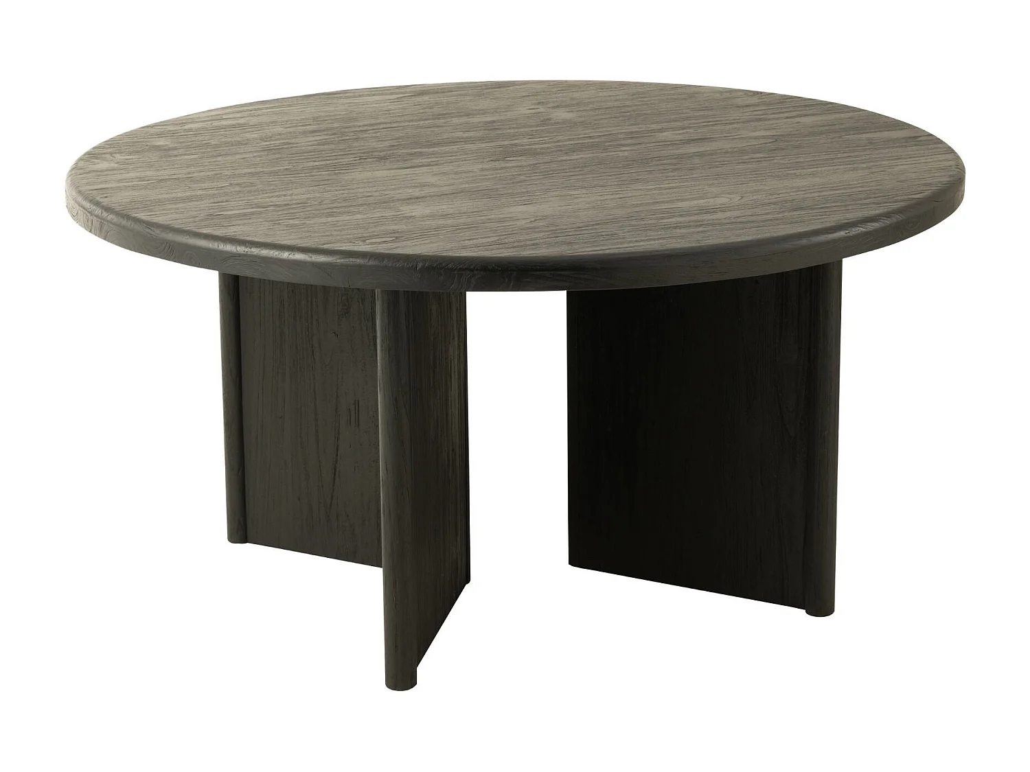 Table à Manger Ronde "Teck" 150cm Noir