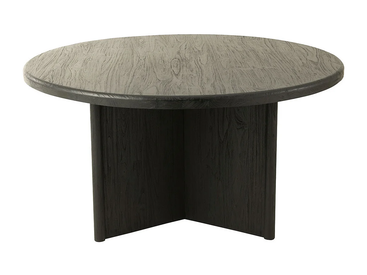 Table à Manger Ronde "Teck" 150cm Noir