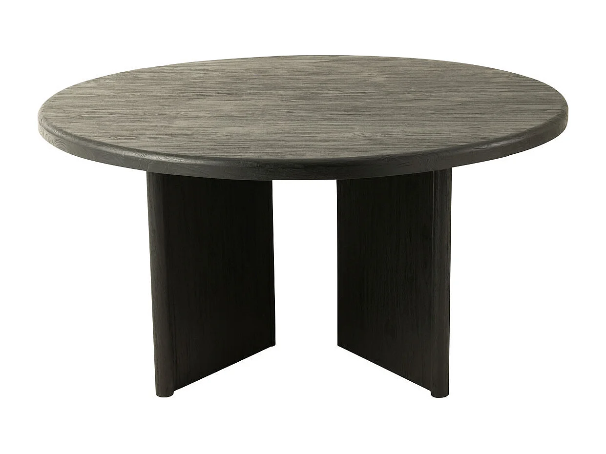 Table à Manger Ronde "Teck" 150cm Noir