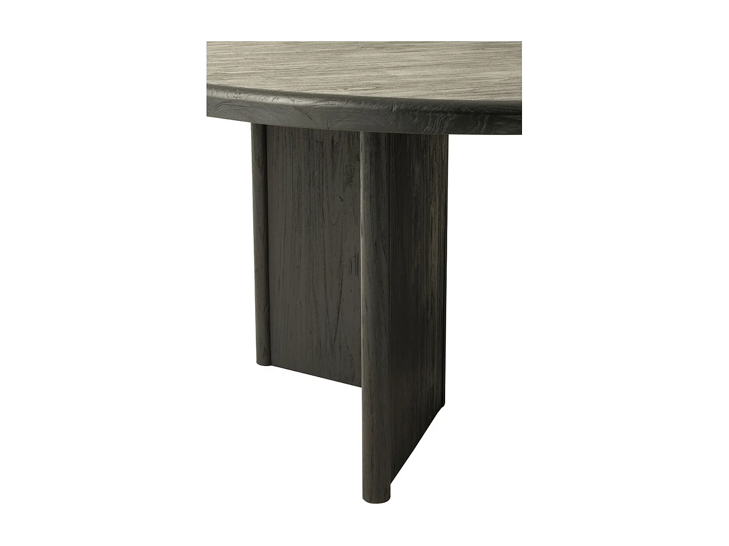 Table à Manger Ronde "Teck" 150cm Noir