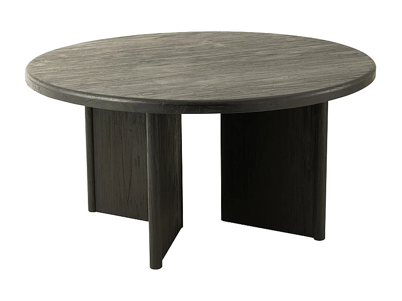 Table à Manger Ronde "Teck" 150cm Noir