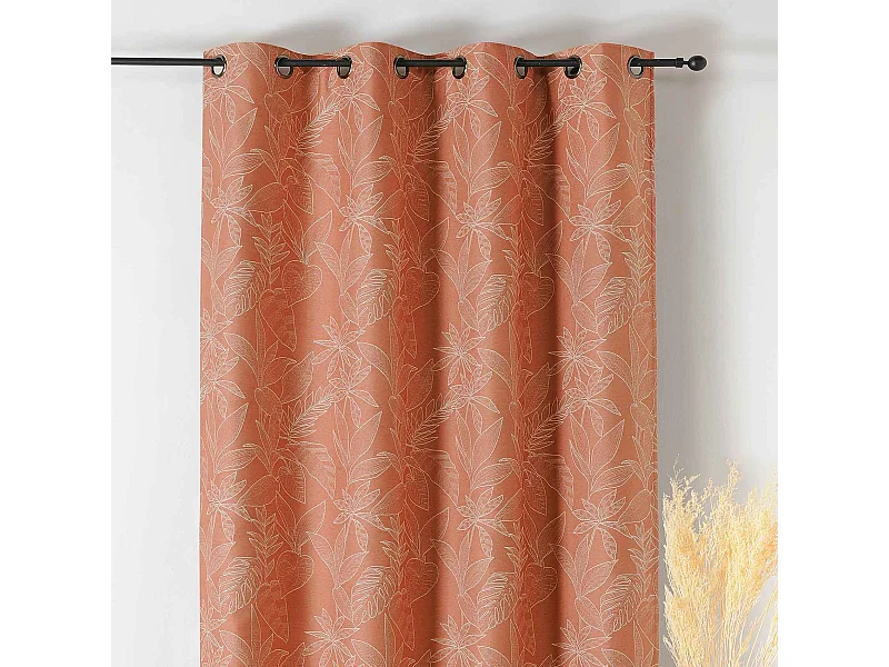 Rideau isolant épais motifs naturels