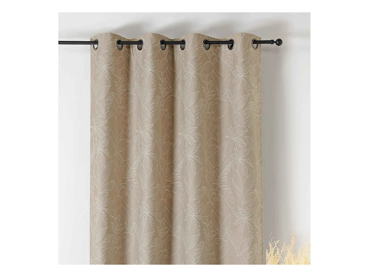 Rideau isolant épais motifs naturels