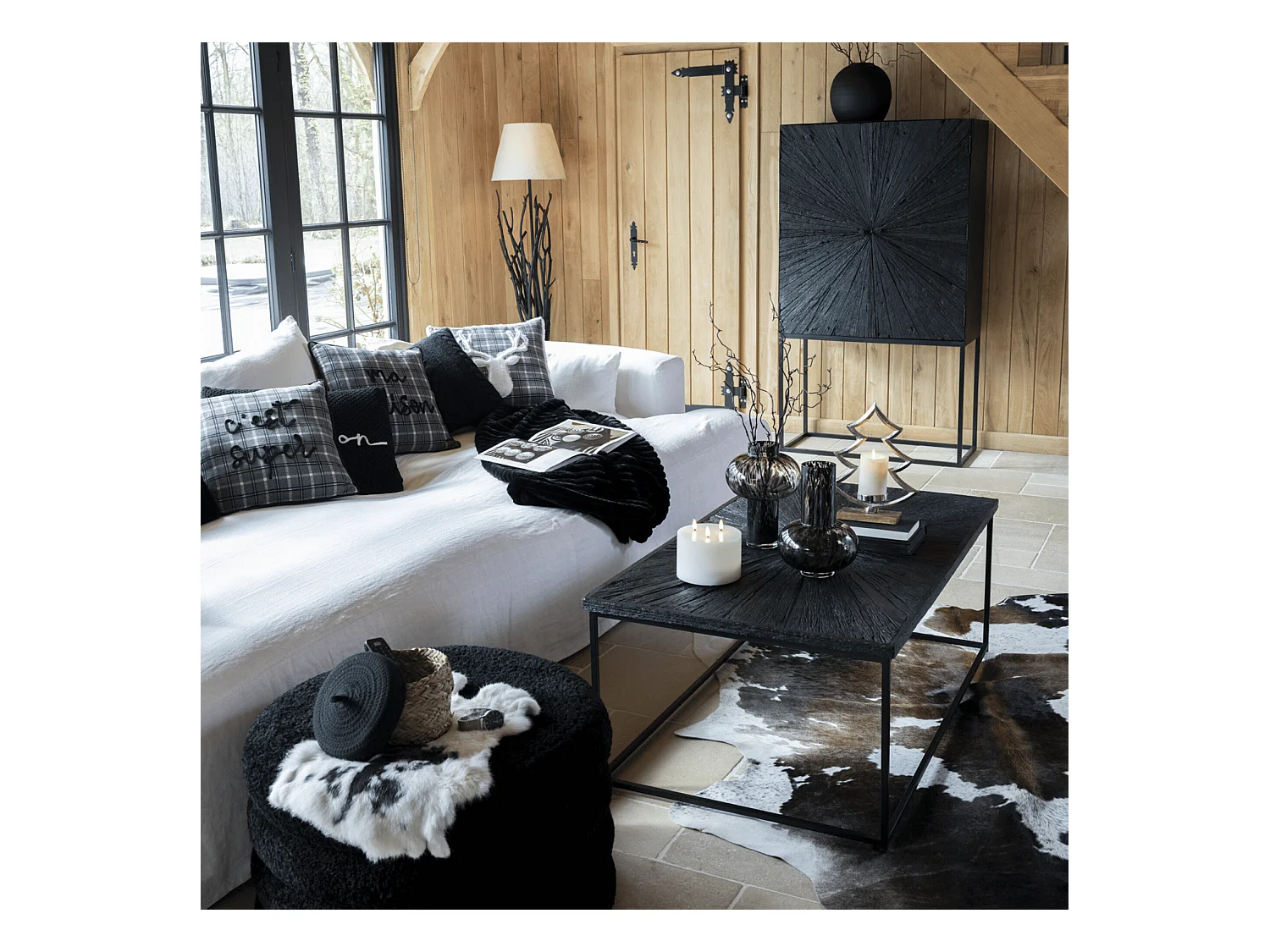 Table Basse en Bois "Shanil" 120cm Noir