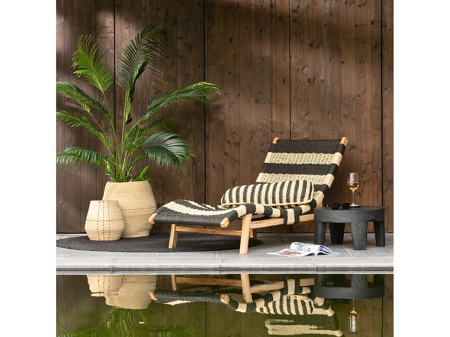 Juego de 2 mesas de centro redondas en madera de teca