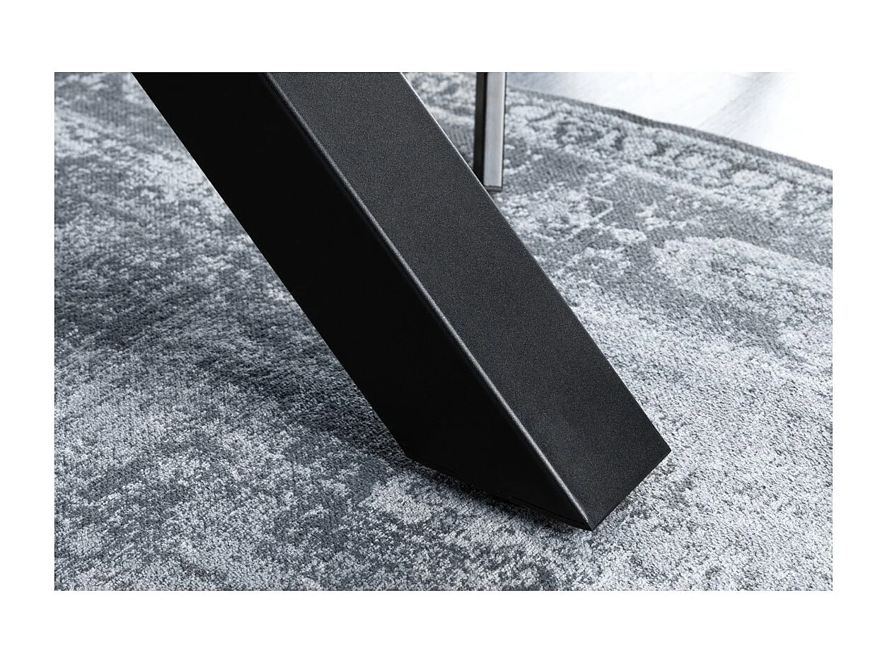 Table de salle à manger RIVET – Rectangulaire 200 cm – Bois gris et métal noir