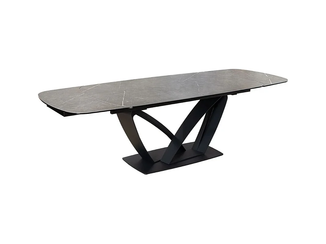 Table AZURA – Extensible 180 à 260 cm – Rectangulaire – Effet marbre gris graphite – Design contemporain