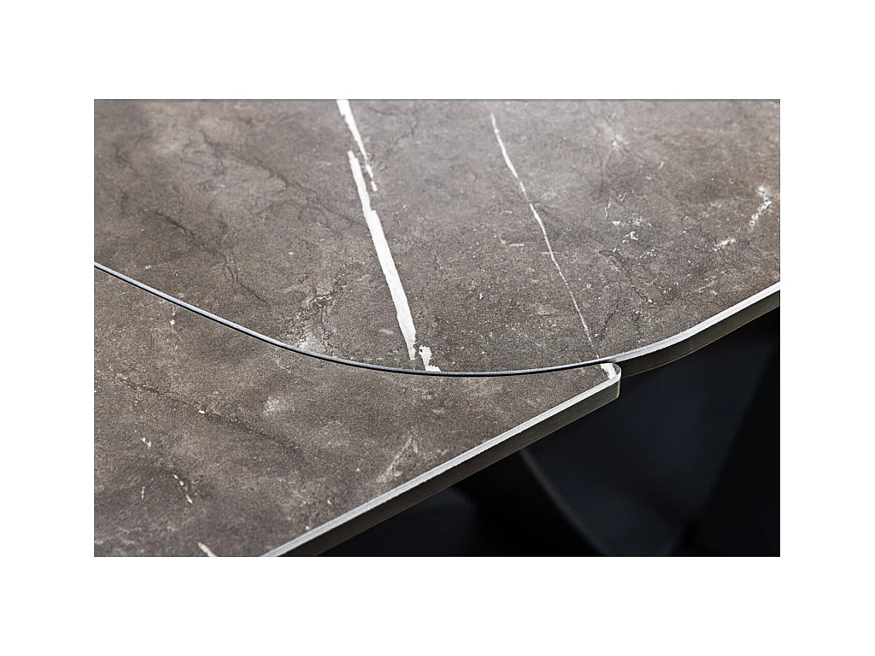 Table AZURA – Extensible 180 à 260 cm – Rectangulaire – Effet marbre gris graphite – Design contemporain
