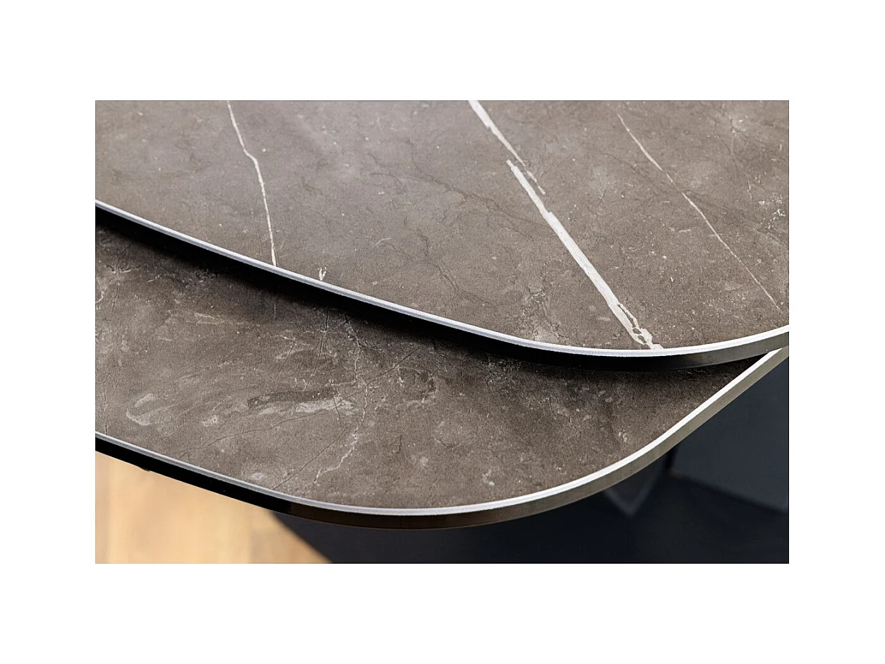 Table AZURA – Extensible 180 à 260 cm – Rectangulaire – Effet marbre gris graphite – Design contemporain