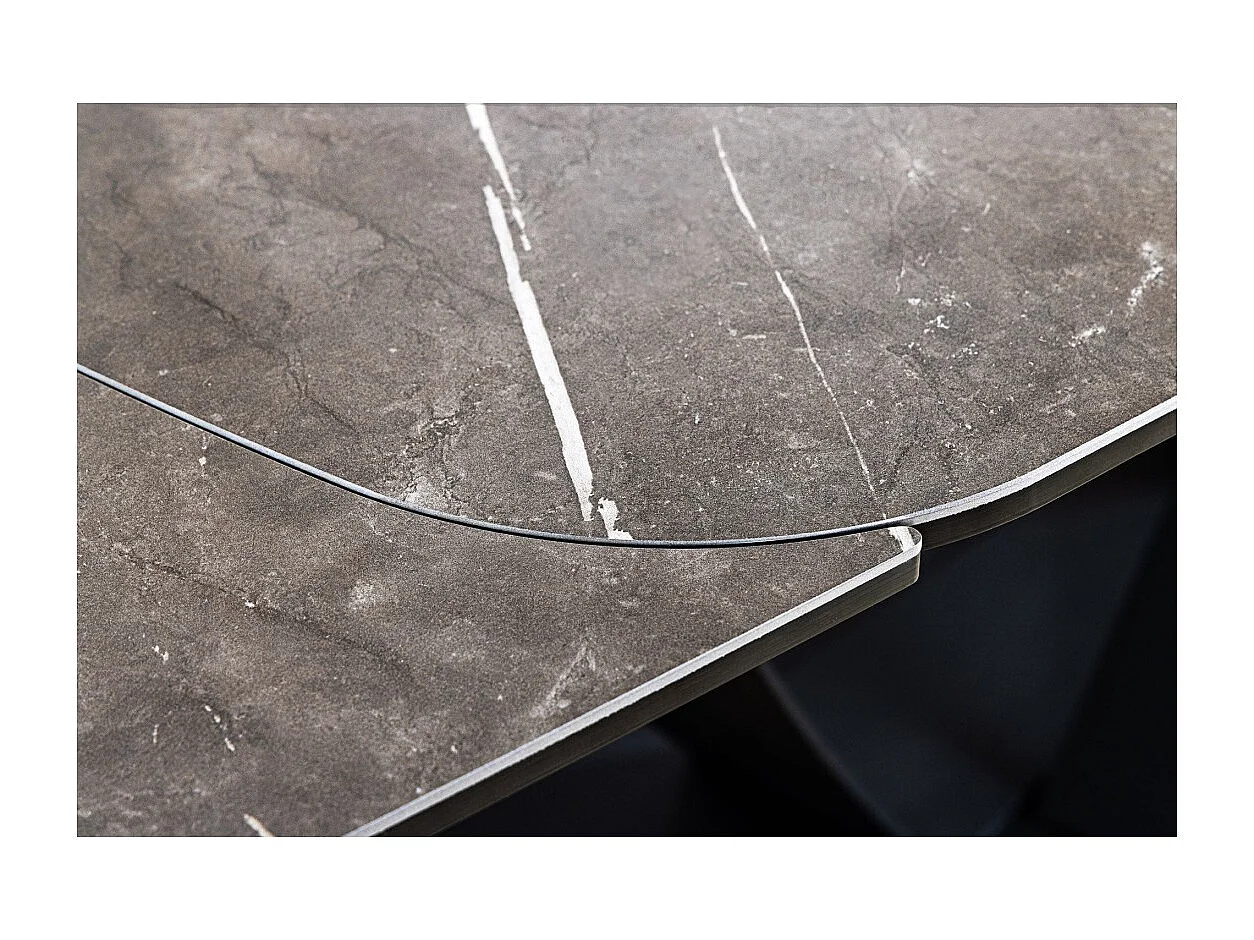 Table AZURA – Extensible 180 à 260 cm – Rectangulaire – Effet marbre gris graphite – Design contemporain