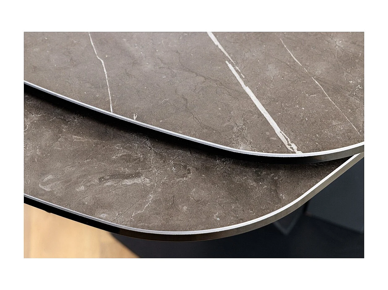 Table AZURA – Extensible 180 à 260 cm – Rectangulaire – Effet marbre gris graphite – Design contemporain