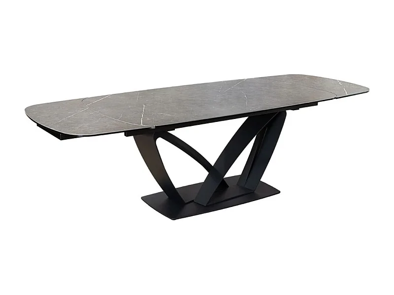 Table AZURA – Extensible 180 à 260 cm – Rectangulaire – Effet marbre gris graphite – Design contemporain