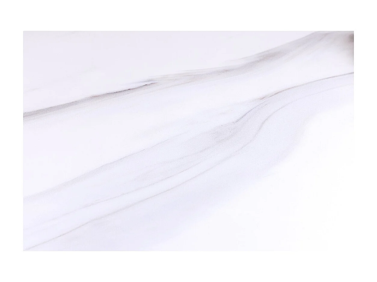 Table de salle à manger AXIS – Rectangulaire 200 cm – Effet marbre blanc – Pieds métal coloris or – Style chic