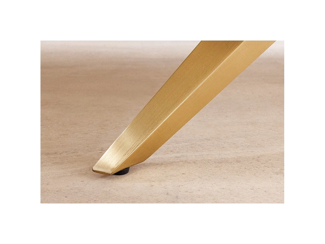 Eettafel AXIS – Rechthoekig 200 cm – Wit marmer effect – Metalen poten goudkleurig – Chique stijl