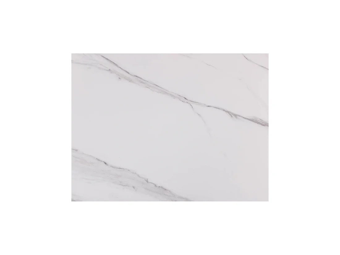 Mesa de comedor OPHIRA - Extensible 180 a 230 cm - Efecto mármol blanco - Patas de metal - Estilo contemporáneo