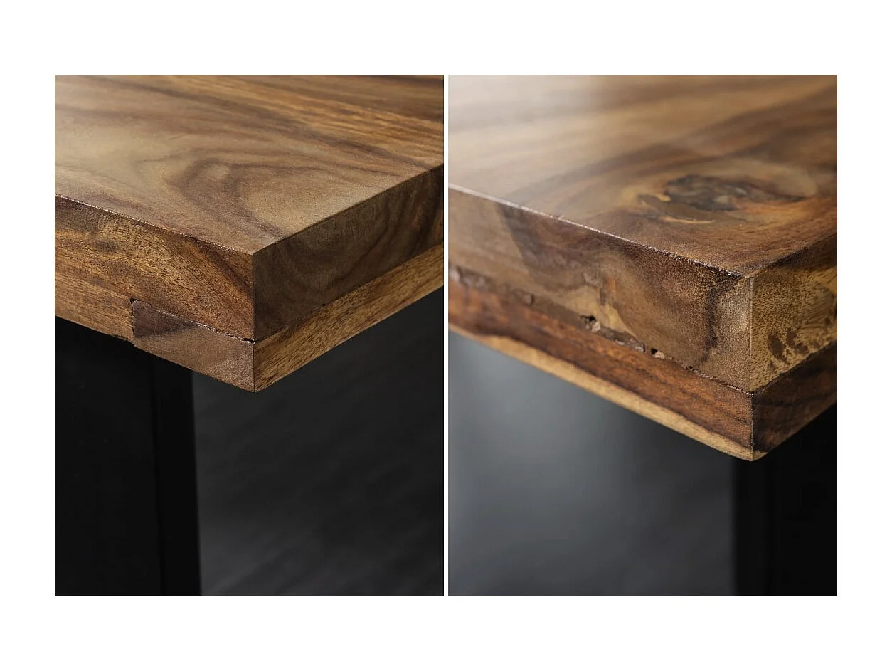 Table LODEN – Rectangulaire 160 cm – Bois Sheesham et métal – Style industriel