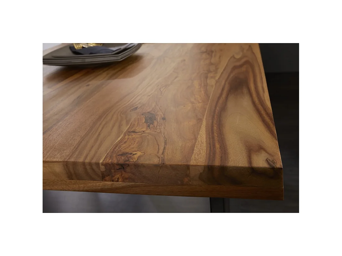 Table LODEN – Rechteckig 160 cm – Sheeshamholz und Metall – Industriestil