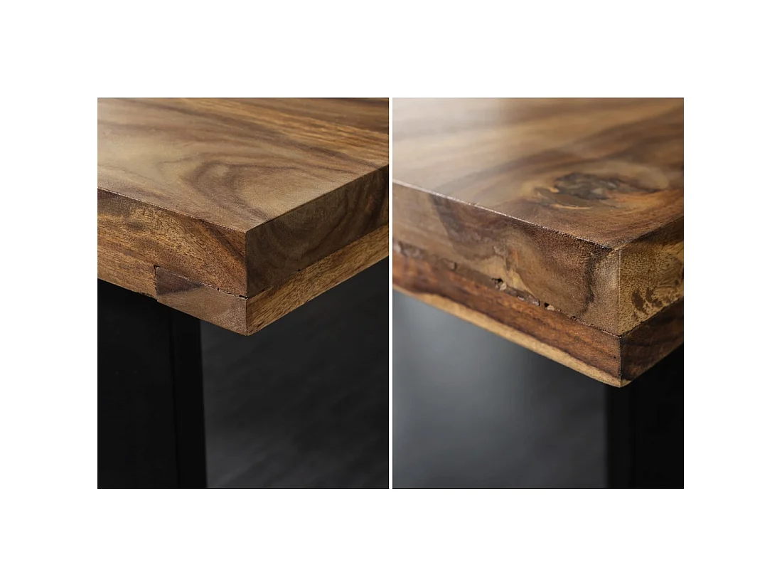 Table LODEN – Rechteckig 160 cm – Sheeshamholz und Metall – Industriestil