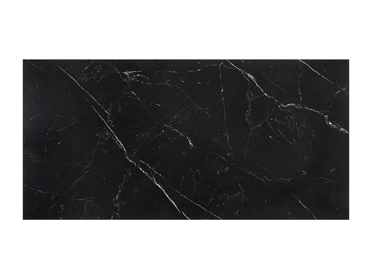 Table VELENA – Rettangolare 180 cm – Piano in pietra sinterizzata e acciaio cromato – Stile barocco