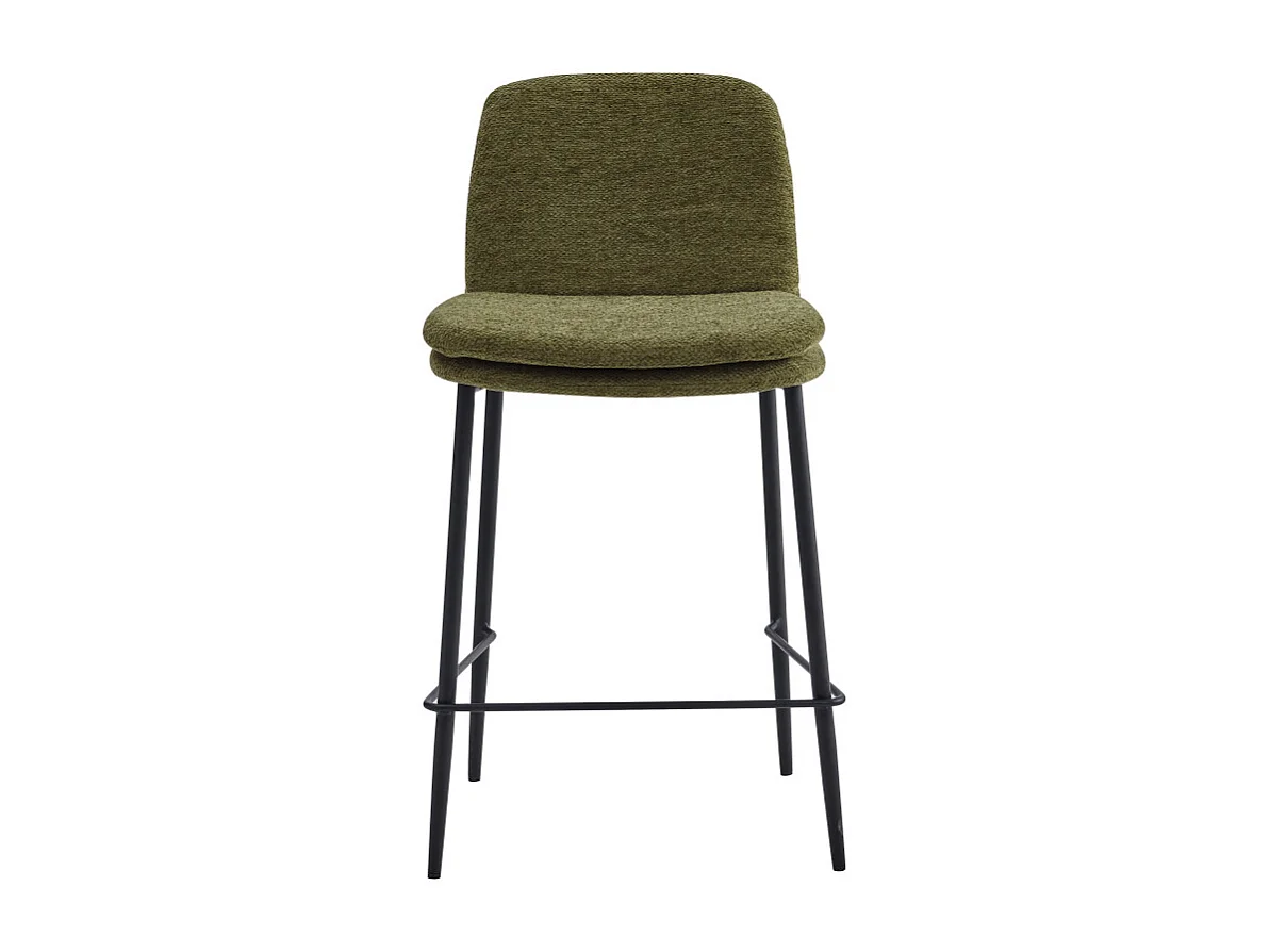 NOLAN-Chaises de bar en tissu Luxury Kaki (x2)